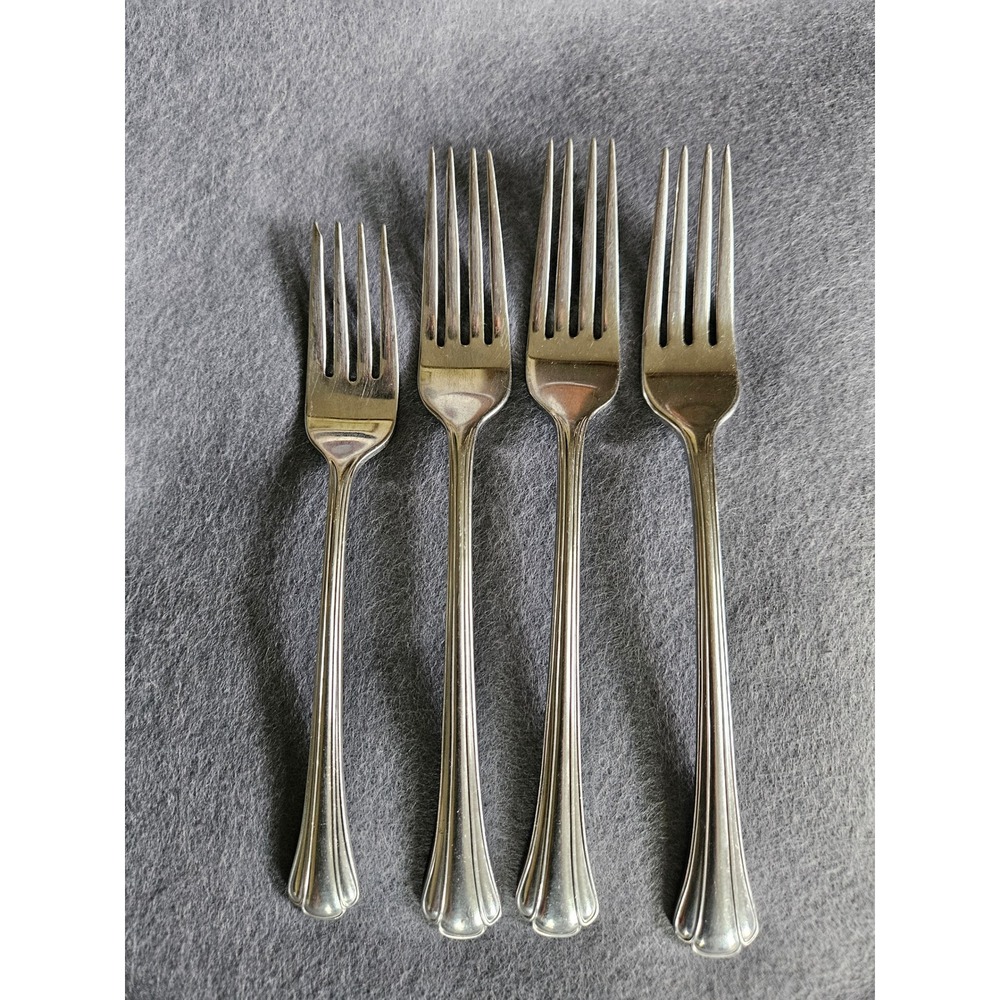 Gorham Design Studio Nouveau 18/8 Stainless Steel 3 Dinner Forks 1 Salad Fork